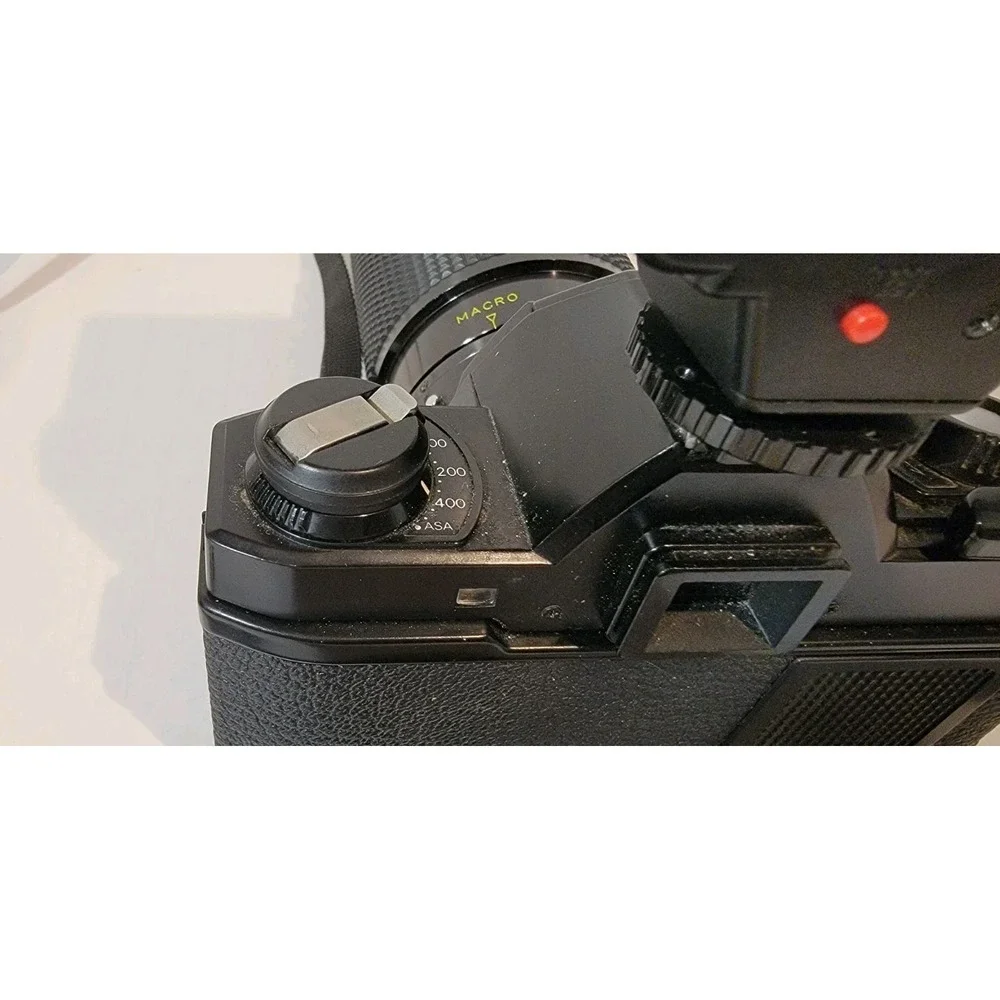 Vintage Konica FP-1 Program‎ Motor Camera Lens Bundle + Case